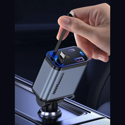 C6 4-In-1 Multi Functional Car Charger Fast Charging Durable Quality (Without Light)