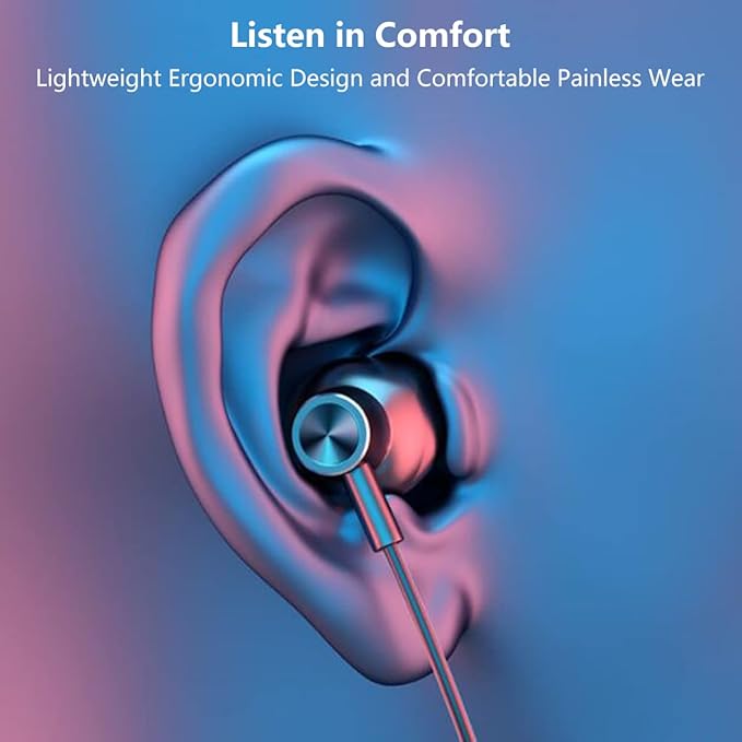 Wireless Neckband Bluetooth Headphones – 100H Playtime, Bluetooth 5.2 & LED Battery Display