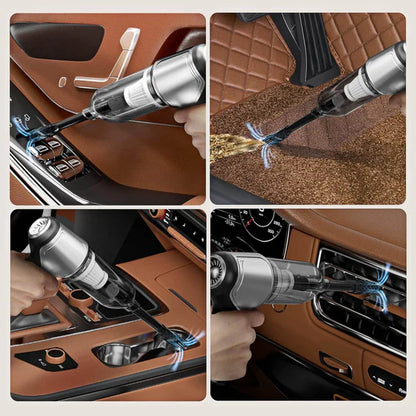 3 in 1 Mini Car Vacuum Cleaner – 12000Pa Powerful Suction, Wireless Handheld Vacuum, Air Blower & Pump