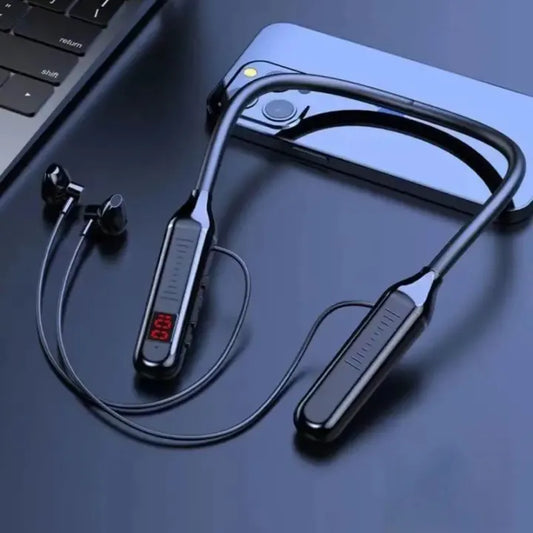 Wireless Neckband Bluetooth Headphones – 100H Playtime, Bluetooth 5.2 & LED Battery Display
