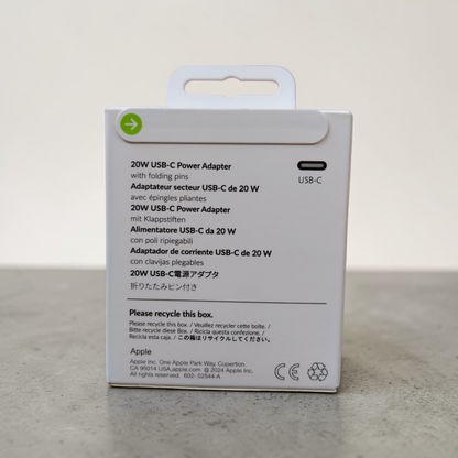 Apple 20W USB-C Fast Charger (3-Pin) – Original Power Adapter for iPhone 15 / 14 / 13 / 12