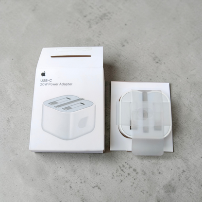 Apple 20W USB-C Fast Charger (3-Pin) – Original Power Adapter for iPhone 15 / 14 / 13 / 12